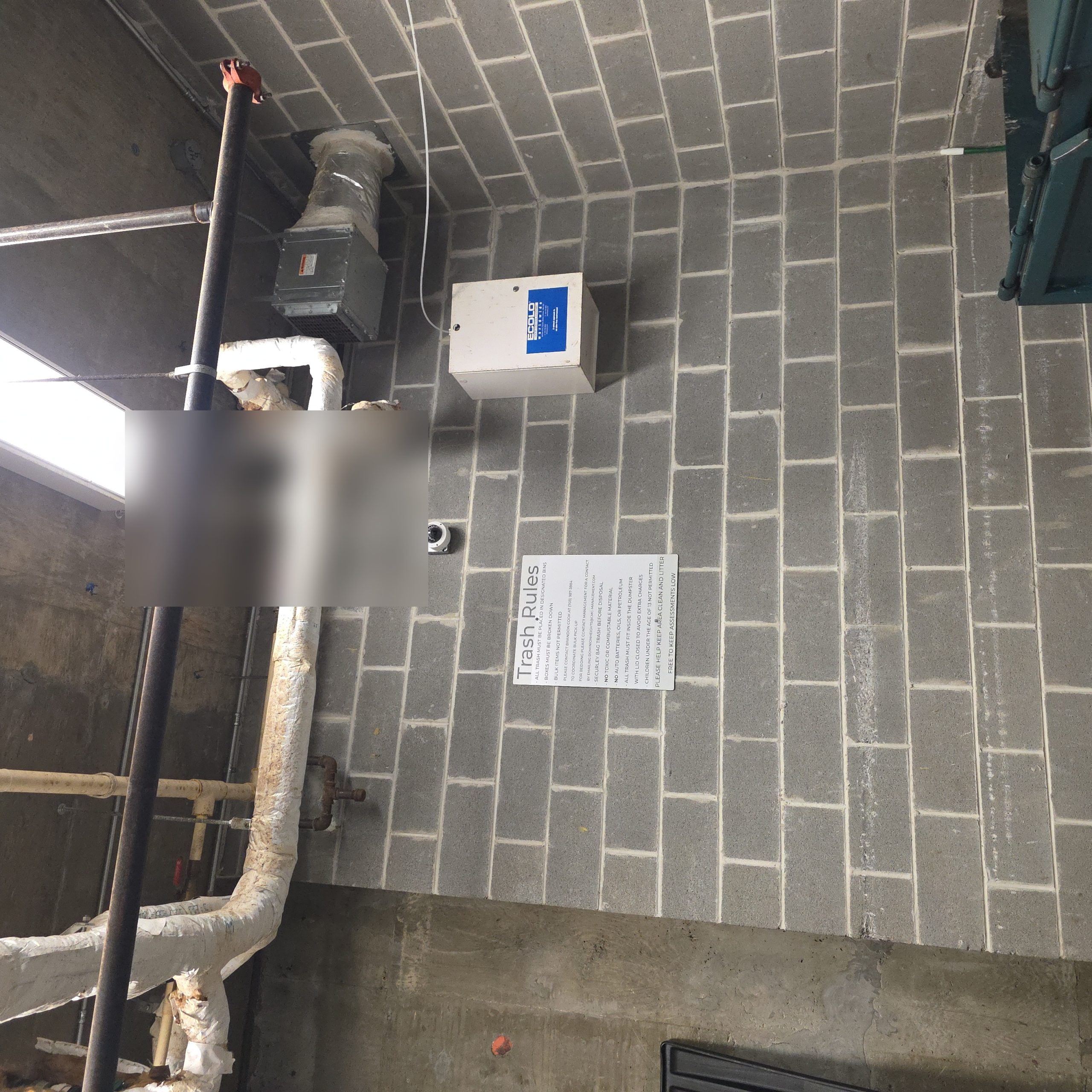 EMT conduit runs in parking garage